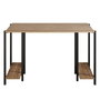 Hanah Home Escritorio Industrial Negro y Nogal con 2 Estantes